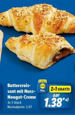 Buttercroissant mit Nuss-Nougat-Creme