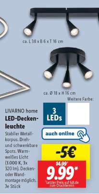 LIVARNO home LED-Deckenleuchte