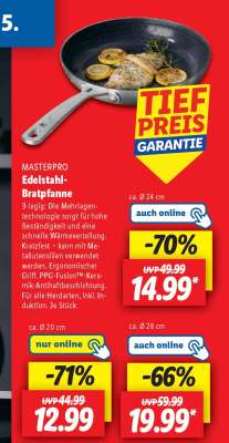 MASTERPRO Edelstahl-Bratpfanne ca. Ø 24 cm