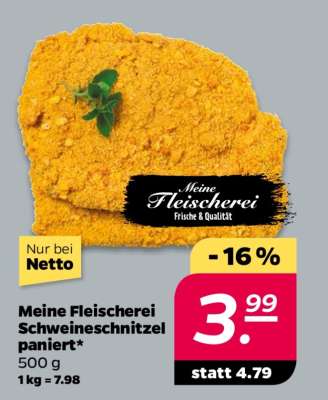 Meine Fleischerei Schweineschnitzel paniert*