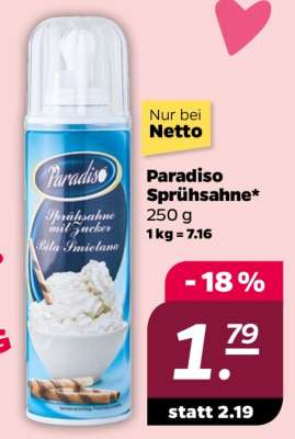 Paradiso Sprühsahne