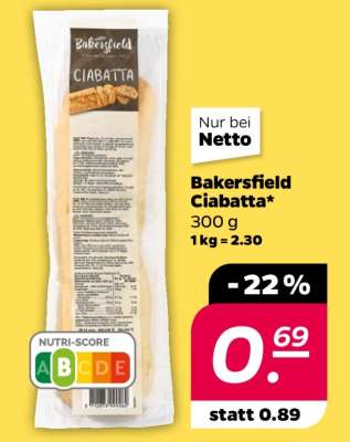 Bakersfield Ciabatta*
