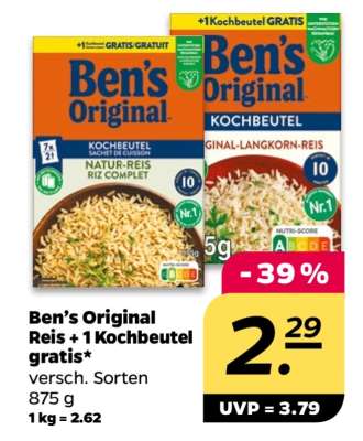 Ben’s Original Reis + 1 Kochbeutel gratis