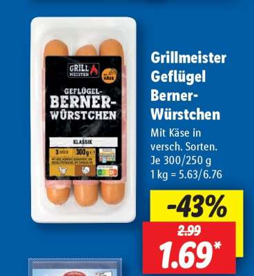 Grillmeister Geflügel Berner-Würstchen