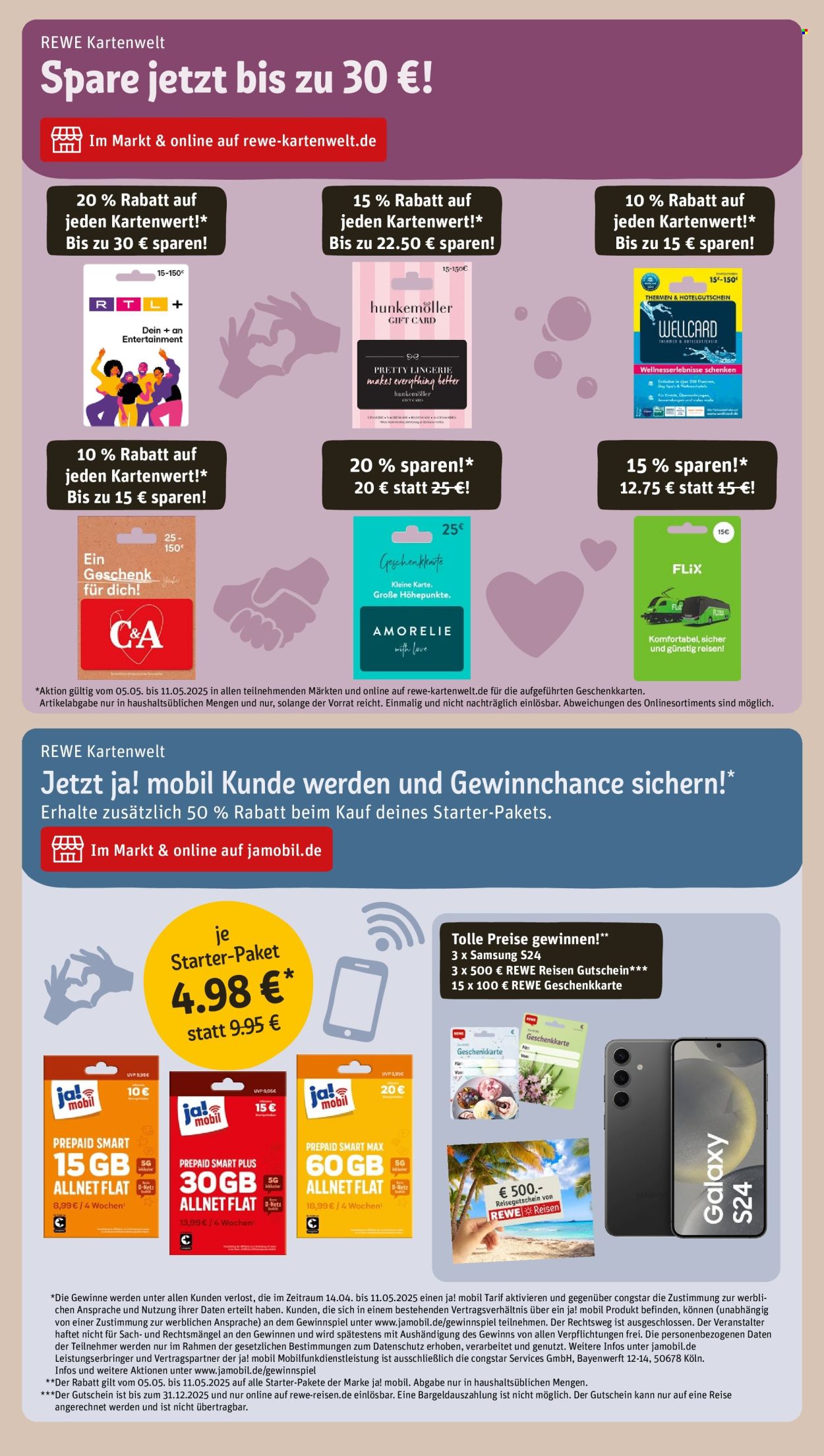 REWE Prospekte  - 5.05.2025 - 11.05.2025. Seite 1