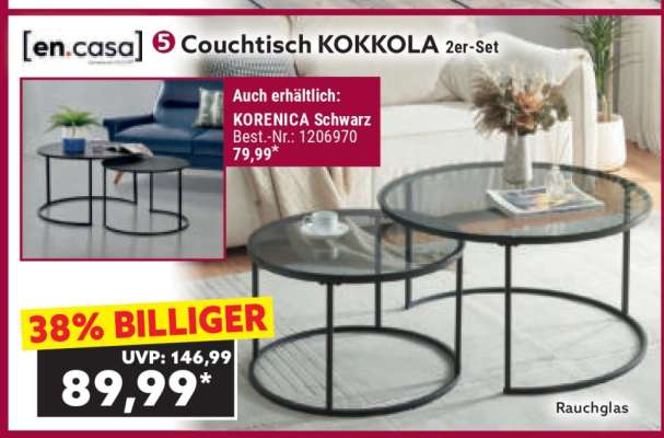 [en.casa] Couchtisch KOKKOLA 2er-Set