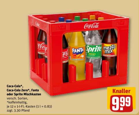 Coca-Cola*, Coca-Cola Zero*, Fanta oder Sprite Mischkasten