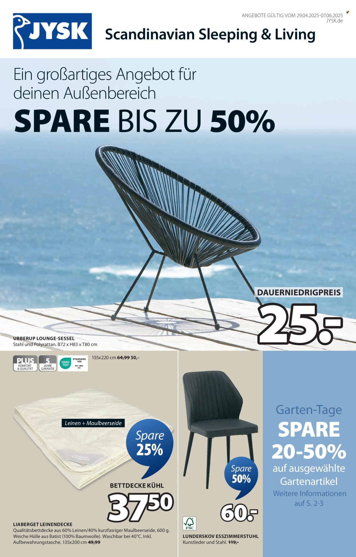 JYSK Prospekte  - 29.04.2025 - 7.06.2025. Seite 1