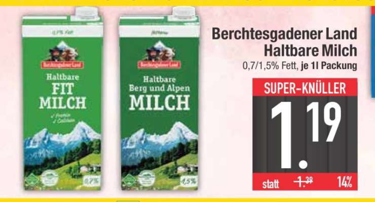 Berchtesgadener Land Haltbare Milch