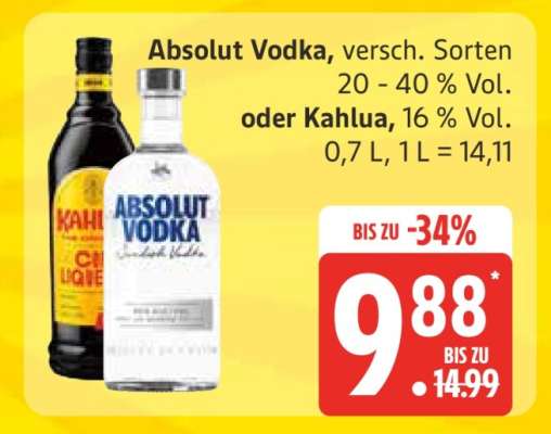 Absolut Vodka oder Kahlua