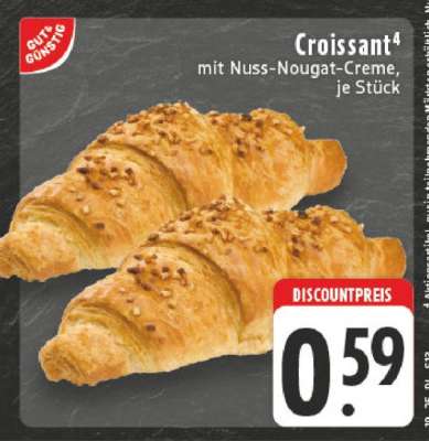 Croissant mit Nuss-Nougat-Creme