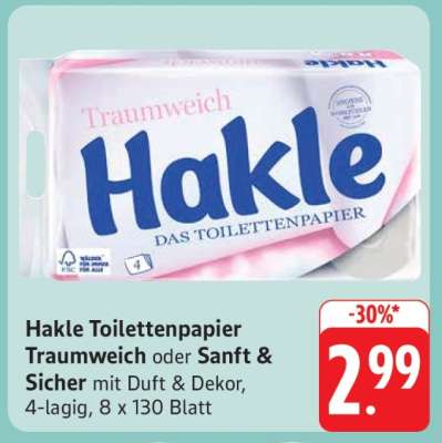Hakle Toilettenpapier Traumweich oder Sanft & Sicher