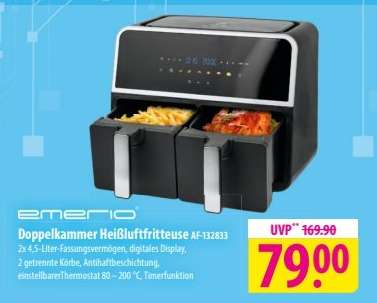 Emerio Doppelkammmer Heißluftfritteuse AF-132833