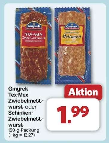 Gmyrek Tex-Mex Zwiebelmettwurst oder Schinken-Zwiebelmettwurst