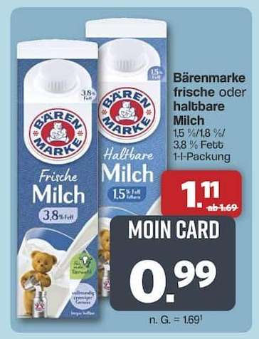 Bärenmarke Frische oder haltbare Milch