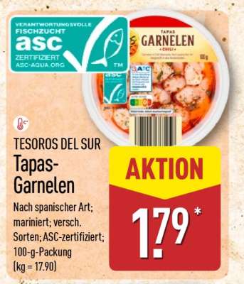 TESOROS DEL SUR Tapas-Garnelen