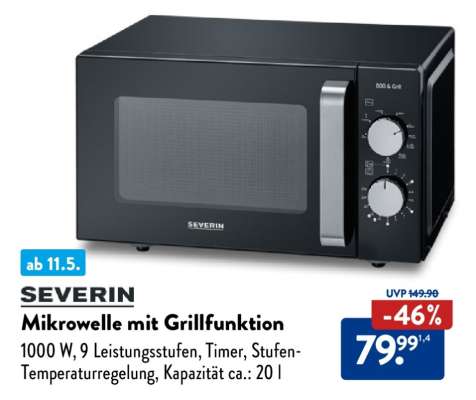 SEVERIN Mikrowelle mit Grillfunktion