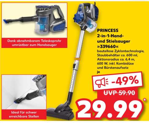 PRINCESS 2-in-1-Hand- und Stielsauger