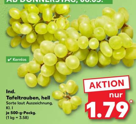 Ind. Tafeltrauben, hell