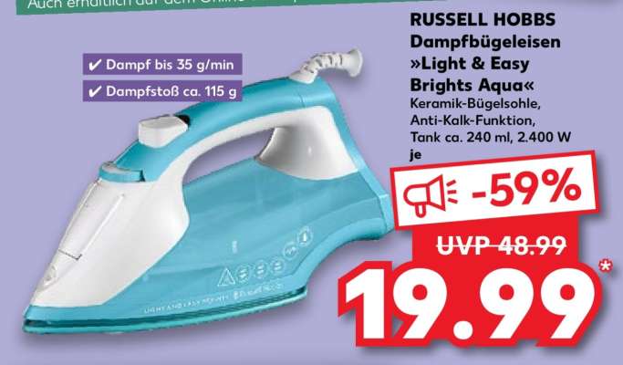 RUSSELL HOBBS Dampfbügeleisen »Light & Easy Brights Aqua«