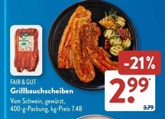 FAIR & GUT Grillbauchscheiben