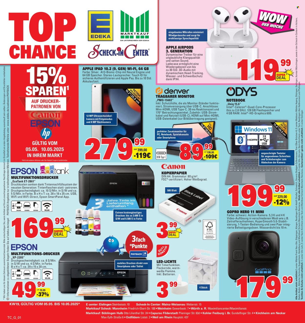 E center Prospekte  - 5.05.2025 - 10.05.2025. Seite 1