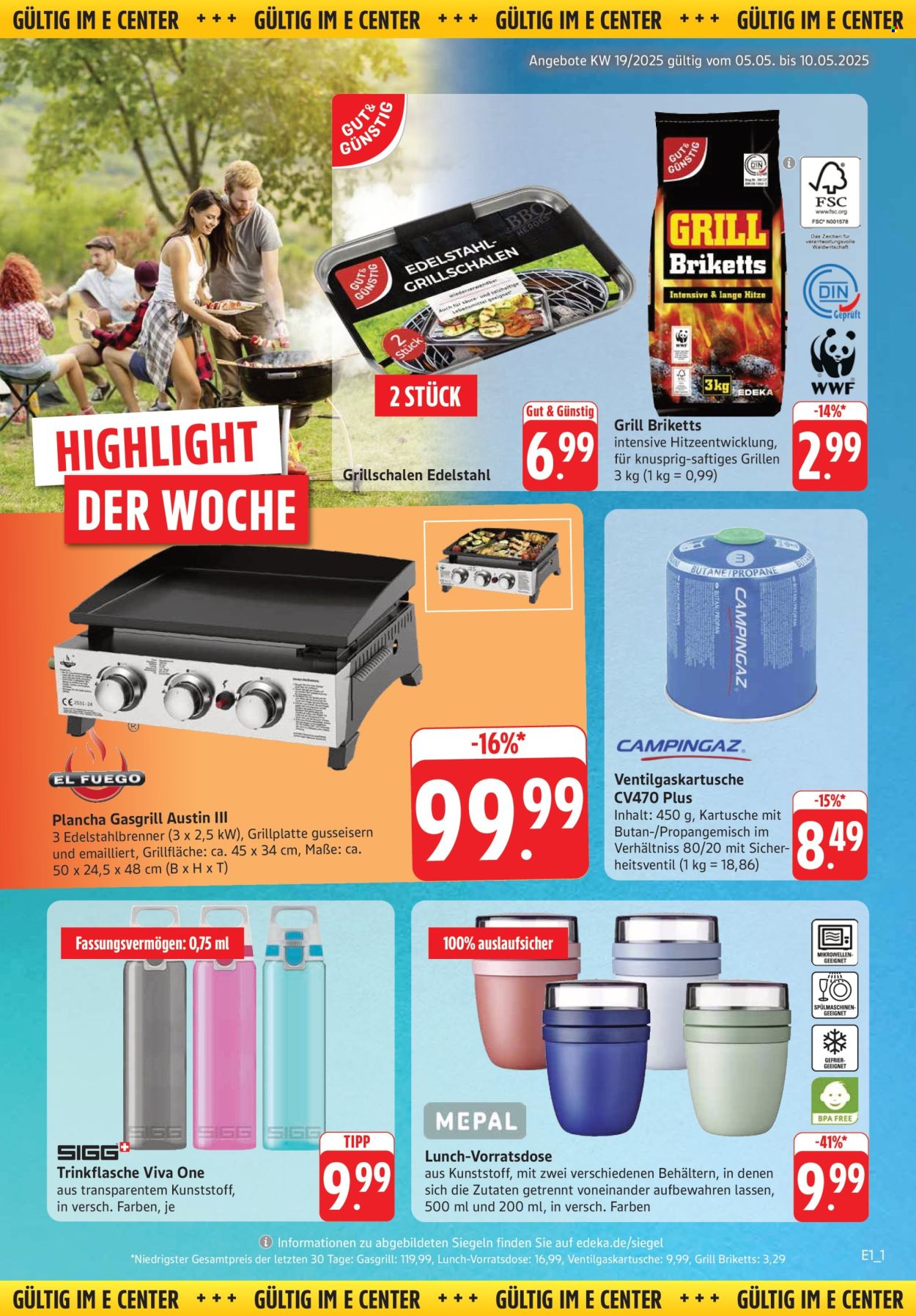 E center Prospekte  - 5.05.2025 - 10.05.2025. Seite 1