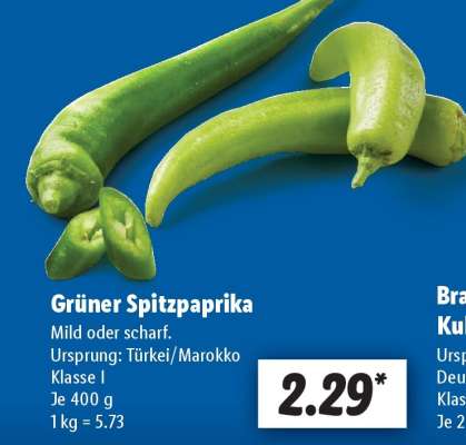 Grüner Spitzpaprika