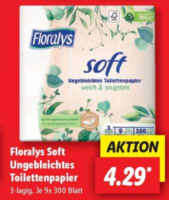 Florays Soft Ungebleichtes Toilettenpapier
