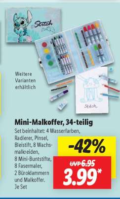 Mini-Malkoffer, 34-teilig