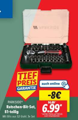 PARKSIDE® Ratschen-Bit-Set, 81-teilig