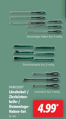 PARKSIDE® Lösehebel-/ Zierleistenkeile-/ Demontage-Haken-Set