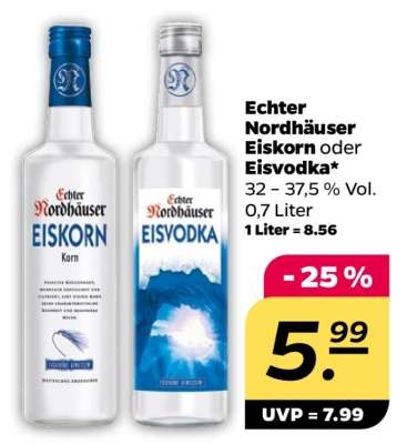 Echter Nordhäuser Eiskorn oder Eisvodka