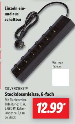 SILVERCREST® Steckdosenleiste, 6-fach