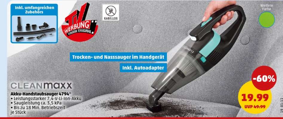 CLEANmaxx Akku-Handstaubsauger 4796