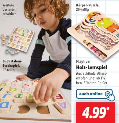 Playtive Holz-Lernspiel