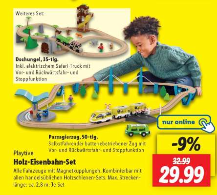 Playtive Holz-Eisenbahn-Set