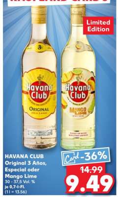HAVANA CLUB Original 3 Años, Especial oder Mango Lime