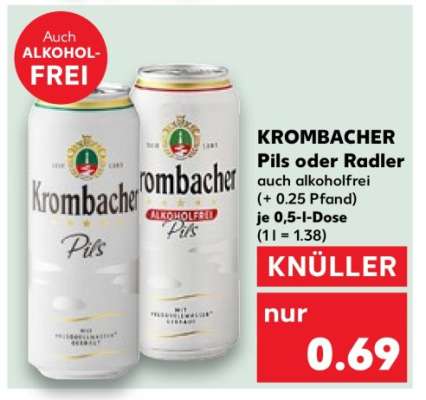Krombacher Pils oder Radler