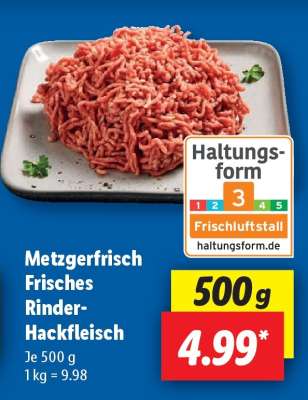 Metzgerfrisch Frisches Rinder- Hackfleisch