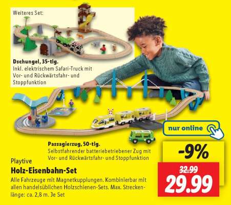 Playtive Holz-Eisenbahn-Set