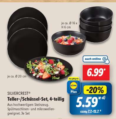 SILVERCREST® Teller-/Schüssel-Set, 4-teilig