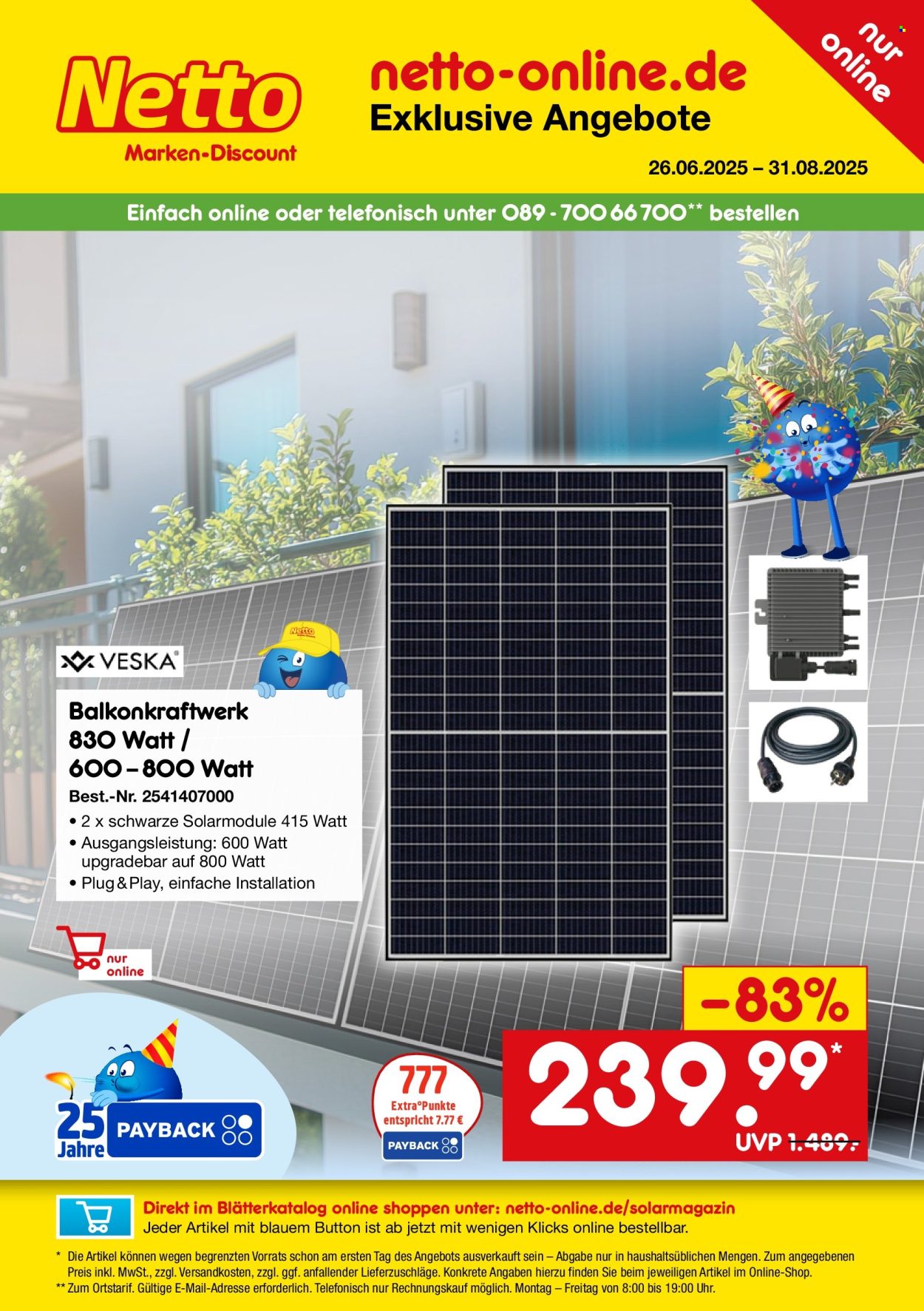 Netto Marken-Discount Prospekte  - 26.06.2025 - 31.08.2025. Seite 1