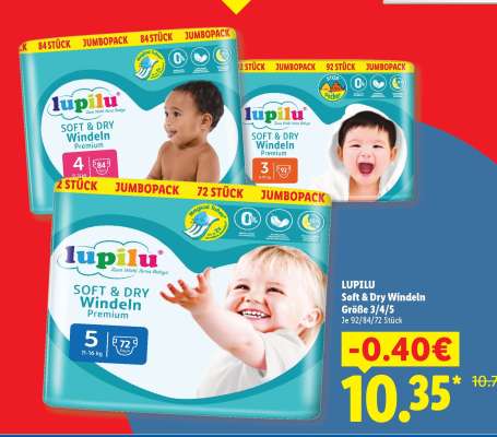 LUPILU Soft & Dry Windeln Größe 3/4/5
