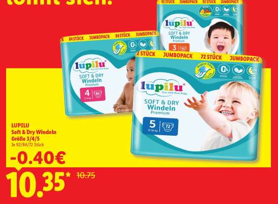 LUPILU Soft & Dry Windeln Größe 3/4/5
