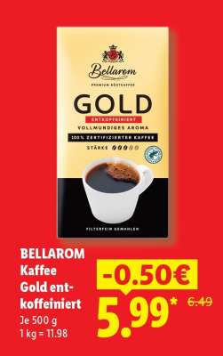 Bellarom Kaffee Gold entkoffeiniert