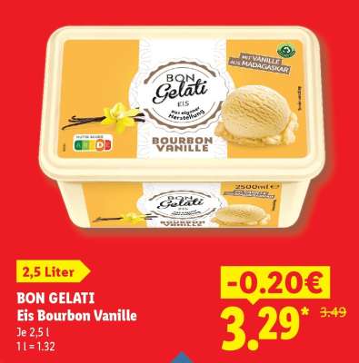 Bon Gelati Eis Bourbon Vanille