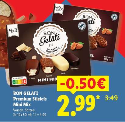 Bon Gelati Premium Stieleis Mini Mix