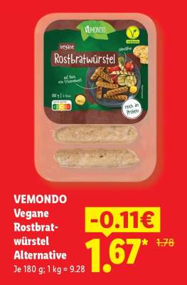 Vemondo Vegane Rostbratwürstel Alternative