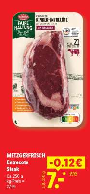 Metzgerfrisch Entrecote Steak